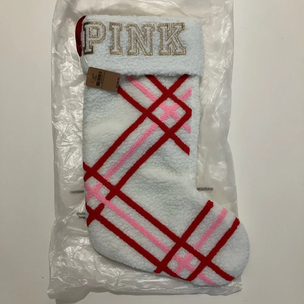 Pink Plaid Stocking - Picture 2 of 4